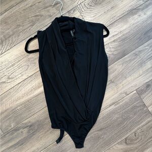 Marciano Black Drape Bodysuit